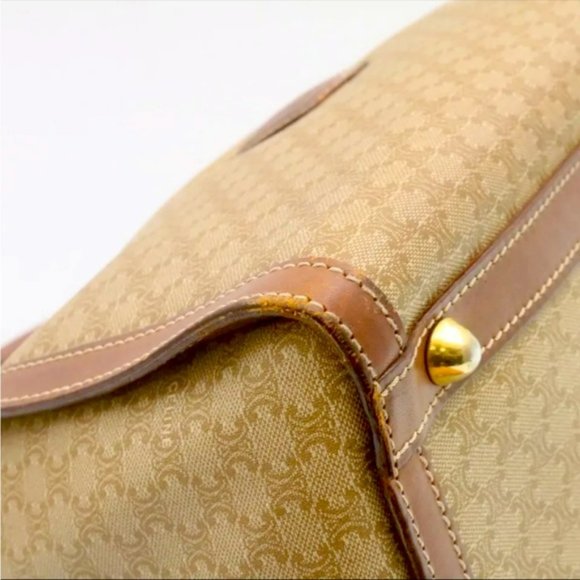 Authentic CELINE Macadam Canvas Hand Bag PVC Leather Beige 🔥made in Ital… - Picture 9 of 14